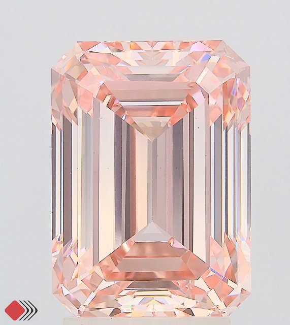 Actual 4 carat Fancy Intense Pink Emerald lab-grown diamond